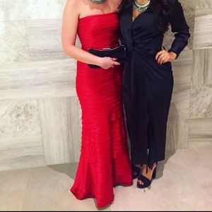 Long PROM couture red dress - size 0 / 2